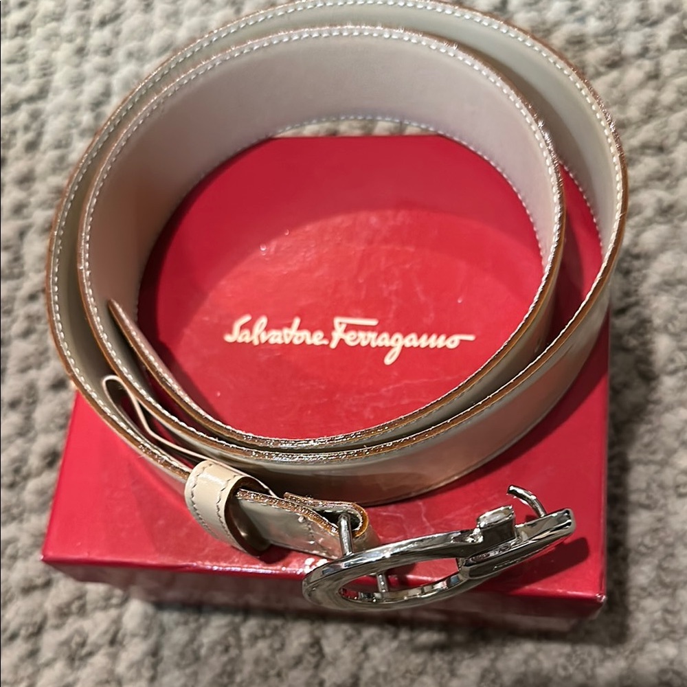 Salvatore Ferragamo Cream Belt